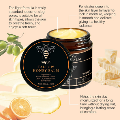 Honey Beef Tallow Balm (Face & Body Moisturizer)